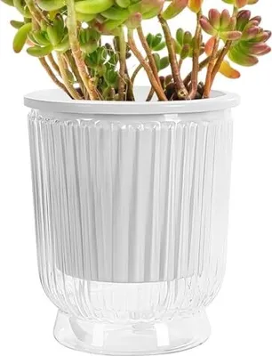 Produktbild von Selbstwasserpflanze, hydroponischer Blütentopf, Entlassungsbehälter, Tiefwasserreservoir, einstellbare Feuchtigkeitskontrolle, 6,5 Zoll Größe, ideales