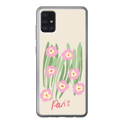 Produktbild von MuchoWow® Handyhülle Schutzhülle Hülle für Samsung Galaxy A52 5G Blume - Rosa - Gras Silikon Softcase Handy Hülle - Umschlag