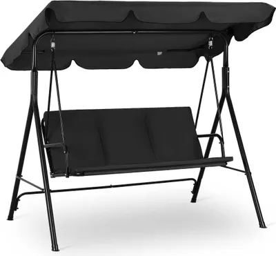 Produktbild von Strattore Hollywoodschaukel Gartenschaukel / Gartenliege 175 x 110 x 153 cm - Schwarz