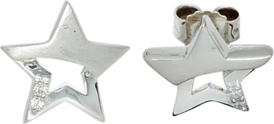 Produktbild von JOBO Kinder Ohrstecker Stern 925 Sterling Silber teilmattiert 4 Zirkonia Ohrringe