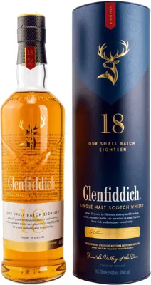 Produktbild von Glenfiddich 18 Years Old Single Malt Scotch Whisky 40% Vol. 0.7L