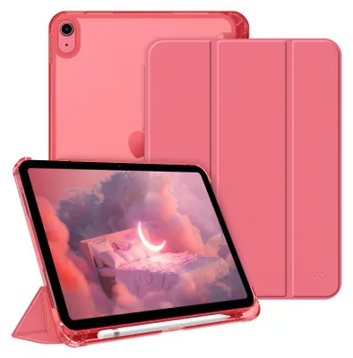 Produktbild von Fintie Hülle für iPad (A16) 11 Generation 11 Zoll 2025, iPad 10 Generation 10.9 Zoll 2022 mit Stifthalter - ultradünne leichte Schutzhülle mit transparenter Rückseite, Auto Schlaf/Wach, Pink