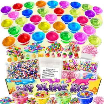 Imagen del producto de Kit para hacer slime casero con 35 colores para niñas - Slime transparente