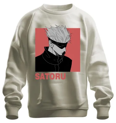Imagen del producto de SATORU GOJO, Jujutsu Kaisen, estética de anime, regalo para fans, sudadera con capucha y antifaz, diseño uni, color natural, talla XL