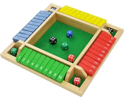Obrázek produktu pro Hry pro děti, klasické hry, "Shut the Box", kostková hra, pro 4 hráče
