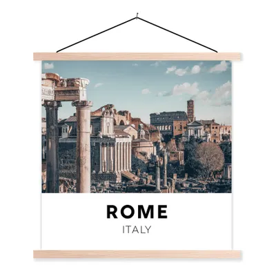 Produktbild von MuchoWow® Textilposter Rom - Italien - Architektur 40x40 cm mit holzfarbenen Rahmen - Posterleiste