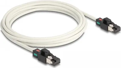 Image de Delock Câble réseau RJ45 mâle à mâle Cat.6A S/FTP avec marquage couleur pivotant 3 m blanc (80171)