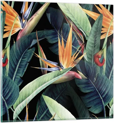 Produktbild von Bilder auf glas - Einteilig - Pflanze Tropisch Blume - 30x30cm - Glasbilder - Wandbilder - Bilder - zum Aufhängen bereit - Wanddekoration aus Glas - Glas Bilder - Wandbild auf Glas - GAC30x30-5093