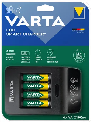 Produktbild von Varta LCD Smart Charger+ inkl. 4 Akkus 2100 mAh AA