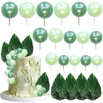 Image de 20 pièces de décoration de gâteau de style bohème avec des feuilles