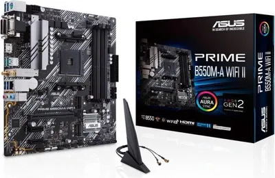 Immagine prodotto di Scheda madre ASUS PRIME B550M-A WIFI II, AMD B550, socket AM4, Micro ATX, DDR4-SDRAM, Wi-Fi 6