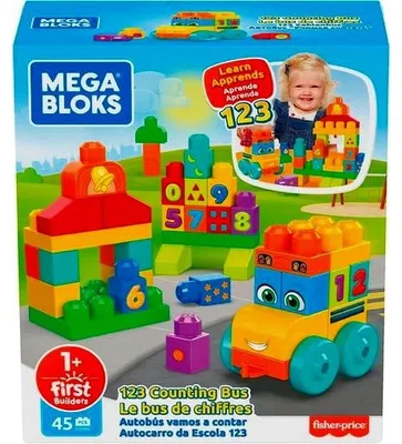 Zdjęcie produktu dla MEGA Building Basics 123 Counting Bus, Zestaw do budowania, 1 lat(a), 45 szt.