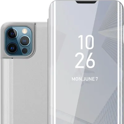 Obrázok produktu pre Cadorabo puzdro na mobilný telefón pre Apple iPhone 12 PRO MAX v striebornej farbe Kryt Zadný kryt Ochranné puzdro Book Case Booklet