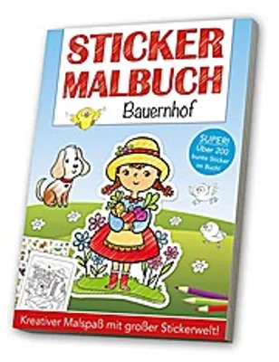 Obrázek produktu pro Stickermalbuch Bauernhof: Sticker und Malvorlagen mit idyllischen Motiven