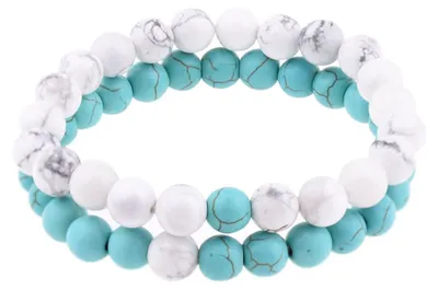 Produktbild von Belons Damen Herren Uni 8mm Beads Armband Energiestein Stretcharmband Partner
