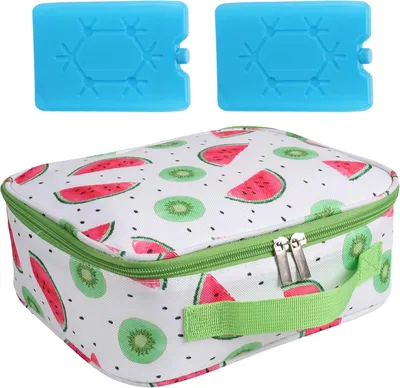 Produktbild von Kühlbox 6 l, gelb, für Picknick, 2 Kühlakkus, isolierte Lunchbox