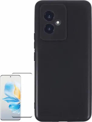 Immagine prodotto di Per Honor 100 Custodia in silicone TPU nera + pellicola protettiva in vetro Curved H9 Custodia protettiva per cellulare