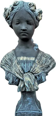 Immagine prodotto di Bellissimo busto di Nadine in pietra fusa, perfetto per il giardino, la terrazza o il giardino anteriore, resistente al gelo e alle intemperie, nuovo 45 cm H, SU-2169SP