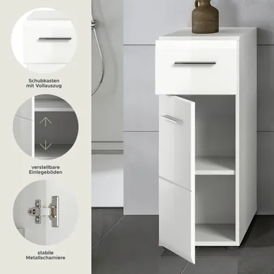 Produktbild von xonox.home Standschrank Ice weiß Nachbildung 30x80x30 cm