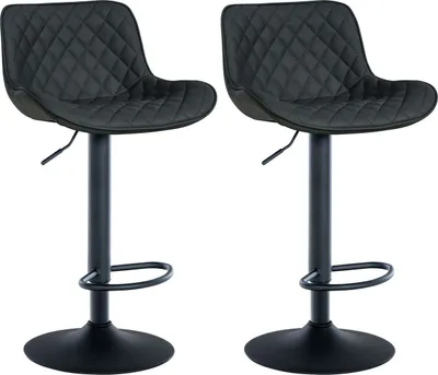 Produktbild von 2er Set Barhocker Minosa Kunstleder schwarz
