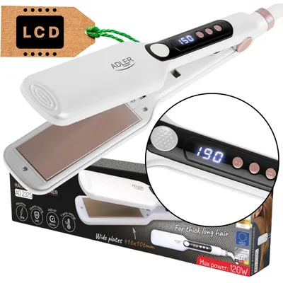 Produktbild von Haar-Glätteisen, Keramikbeschichtung, 120 W, LCD-Display, 7 Temperatureinstellungen 150°C, 160°C, 170°C, 180°C, 190°C, 200°C, 210°C