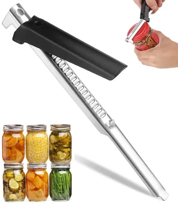 Verstellbarer Deckelöffner für Schraubgläser, manuell, 1-10 cm, schwarz