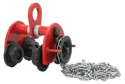Produktbild von Schiebefahrwerk/Laufkatze für I-Träger - Handanschub/Ziehbar - Tragfähigkeit 2 t (2000 kg) - Einschienenbahn - Für Handkettenzug & Elektrokettenzug