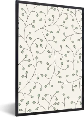 Produktbild von MuchoWow® MuchoWow® Gerahmtes Poster Muster - Natur - Zweig 60x90 cm - Poster mit zchwarzem Bilderrahmen - Kunst
