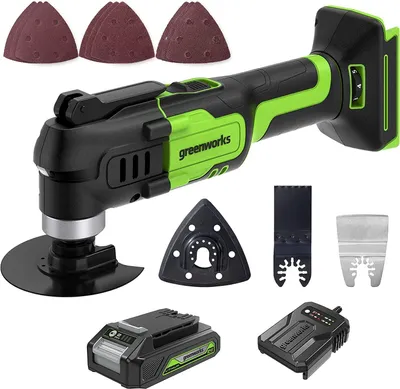 Imagen del producto de Herramienta multifunción Greenworks de 24V, con 18000 vibraciones por minuto y 3° de oscilación