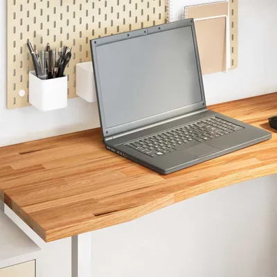 Produktbild von PUEAZU Schreibtischplatte Hellbraun 120x60x2,5 cm Massivholz Eiche - Tischplatten &1253
