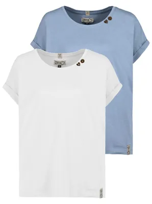 Produktbild von Sublevel T-Shirt 2er Set mit Rundhals Knöpfen bequem Größe: S