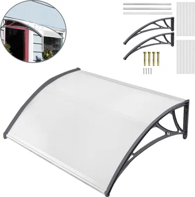 Produktbild von LZQ 150 x 100 cm Baldachýn na dveře Baldachýn na stůl Baldachýn na stůl Polykarbonátový baldachýn na přední dveře Baldachýn na stůl Baldachýn na dveře šedý