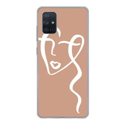 Produktbild von MuchoWow® Handyhülle Schutzhülle Hülle für Samsung Galaxy A71 Frau - Gesicht - Abstrakt Silikon Softcase Handy Hülle - Kartenbesitzer