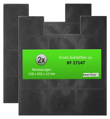 Produktbild von 2 Stück Aktivkohlefilter Umluft Ersatz Kohlefilter zu Amica KF 17147 für Dunstabzugshaube