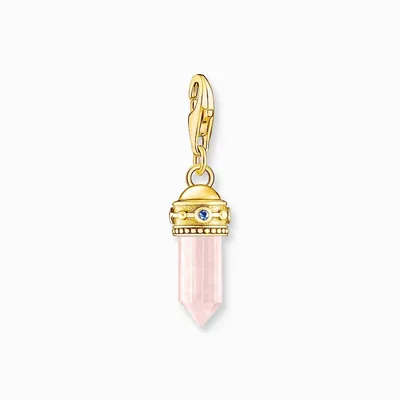 Image de Pendentif à breloques avec cristal rose doré