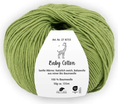 Produktbild von Pro Lana BABY Baumwolle 50 g 100 % Baumwolle Babywolle speichelecht 155 m Farbe 079 - khaki