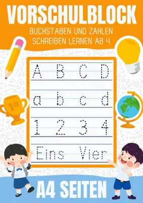 Produktbild von Vorschulblock - Buchstaben und Zahlen schreiben lernen ab 4