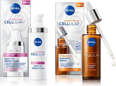 Produktbild von NIVEA CELLULAR Expert Filler Vitamin C Radiance Serum 30 ml + Serum Fluid 30 ml