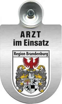 Produktbild von Einsatzschild Windschutzscheibe incl. Saugnapf - Arzt im Einsatz - 309352 - incl. Regionen nach Wahl Color - Region Brandenburg