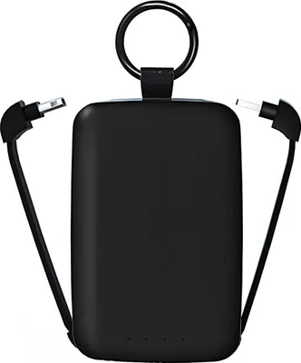 Produktbild von Jaym, Powerbank 4000mAh USB-C Lightning mit Lampe Schlüsselring, Schwarz