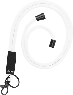 Produktbild von Kompfort-Umhängeband rund 5mm mit Karabiner/Schlüsselring weiß VE=10 Stück