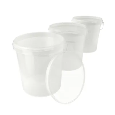 Produktbild von Eimer mit Deckel 16 L | Vorratseimer | Lebensmittelecht Transparent | PP | 3 Stück