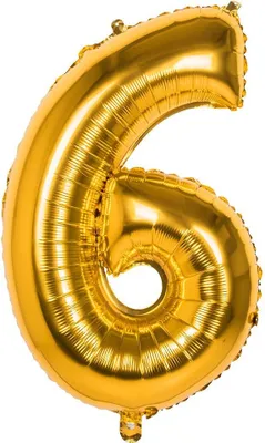Produktbild von Folienballon Zahl 6 gold metallic 86cm