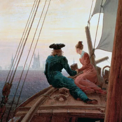 Produktbild von Caspar David Friedrich Kunstdruck Bild - Auf Dem Segler, 1818 (70 x 70 cm)