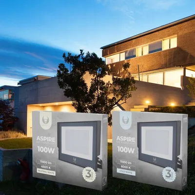 Produktbild von Forever Light Fluter Flutlichtstrahler Floodlight LED ASPIRE Außenbeleuchtung 100W 11000lm 230V IP66 Neutralweiß