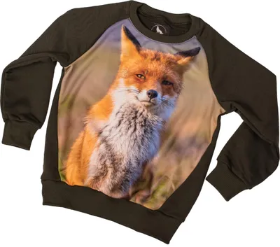Produktbild von Wadera, Baumwolle Pullover Kinder Kinderpullover, 98/104, Grün, mit Fuchs