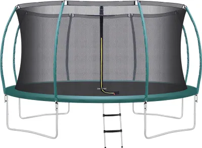 Produktbild von Leiv Trampolin Advanced - Gartentrampolin-Set - Ø 430 cm Rheinland GS  Komplettset inkl. Sicherheitsnetz mit Schlaufenbefestigung
