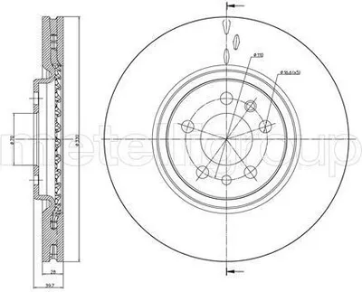Produktbild von 2x METELLI Bremsscheibe 23-0906C für JEEP CHEROKEE (KL) für ALFA ROMEO 159 (939)