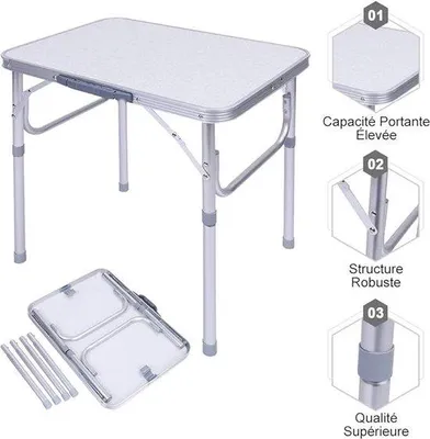 Produktbild von Famanu Campingtafel klappbar, stabil und leicht - 60 x 45 x 58 cm