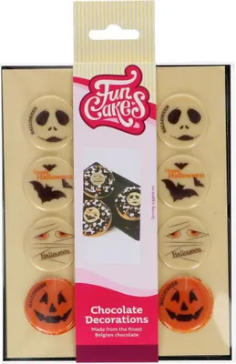Produktbild von FunCakes Schokoladendekorationen Halloween Ø 3,8 cm Set / 12 Stück